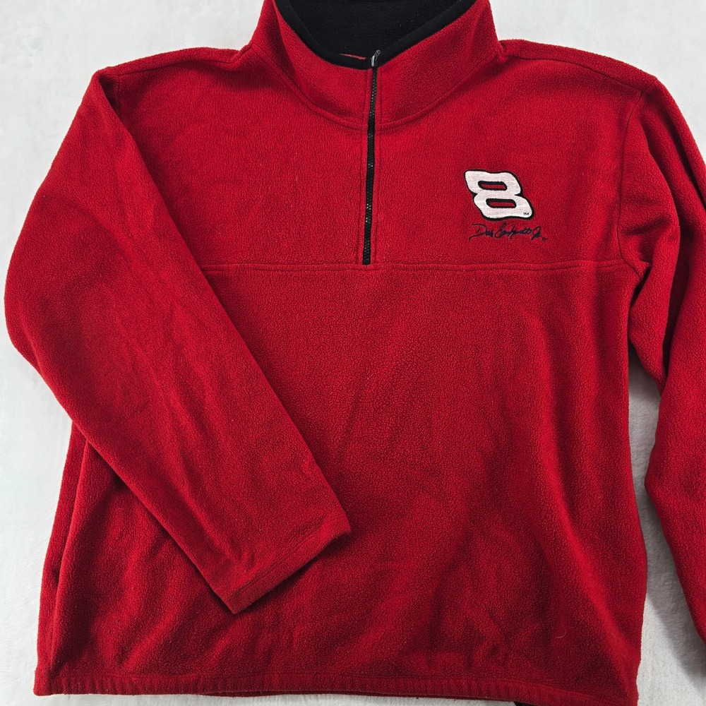 Competitors View NASCAR Mens L Fleece Pullover Red Dale Earnhardt Jr 8 Zip Up